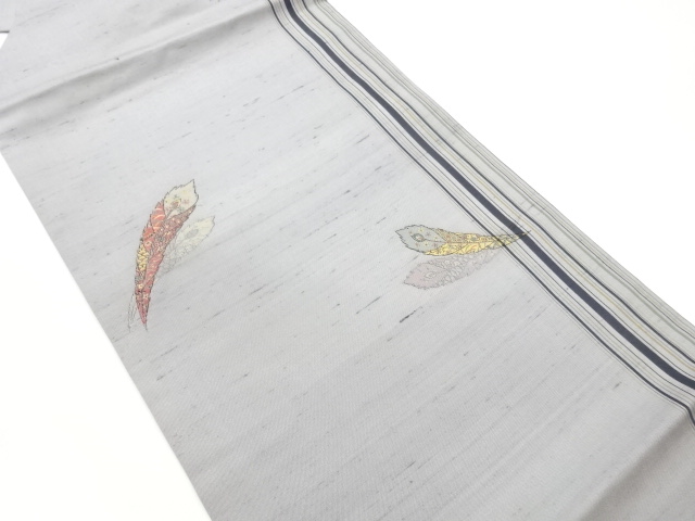 JAPANESE KIMONO / TSUMUGI PEACOCK FEATHER / CLASSIC PATTERN WOVEN NAGO